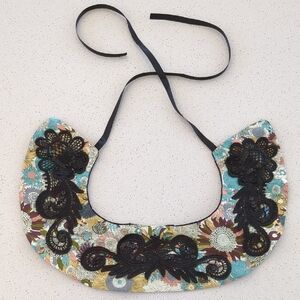 Edy & Bridge Floral Collar with Black Lace And Sequin